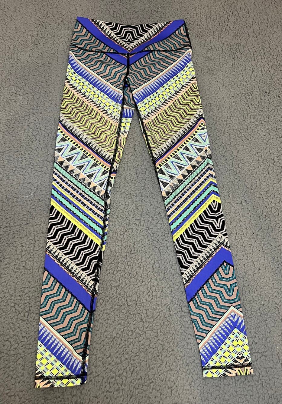 Victoria's Secret VSX Leggings High Rise Neon Geometric Womens XS (B120350)